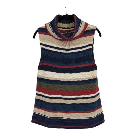 Penman's Vintage fall-tone multicolor striped sleeveless turtleneck top size M - Picture 13 of 13